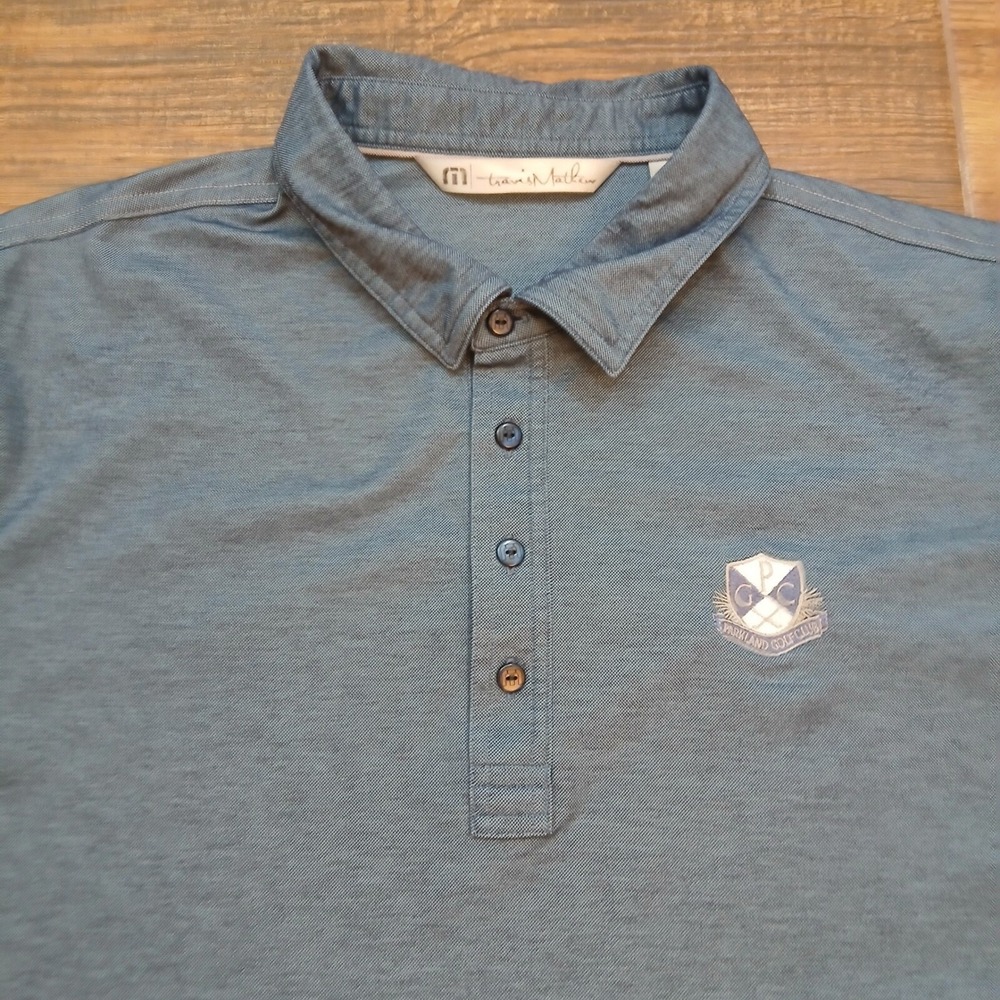 Travis Mathew Polo Mens Extra Large Blue Golf Shirt‎ Parkland Golf Club Pima